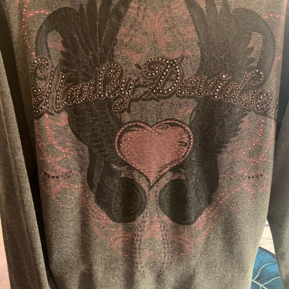 Harley-Davidson Gray Long Sleeve Knit Hoodie - Picture 5 of 5
